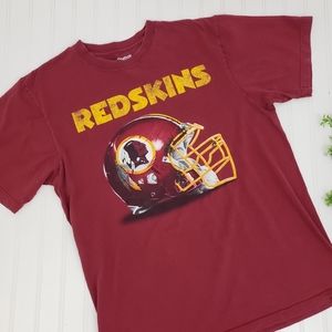 Reebok Washington Redskins Football Team Tee T Shirt Red Yellow size Large